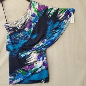 Jessica Simpson Off the Shoulder Dress Size M Abstract Blue
